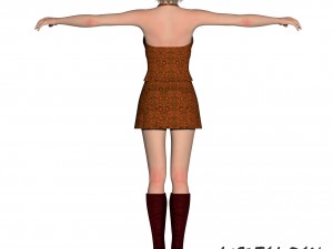 lady in red Modèle 3D