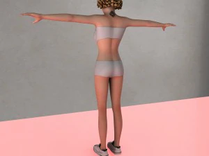 girl with a baseball bat 3D Model