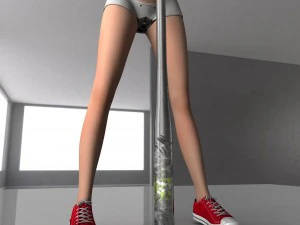 girl with a baseball bat 3D Model