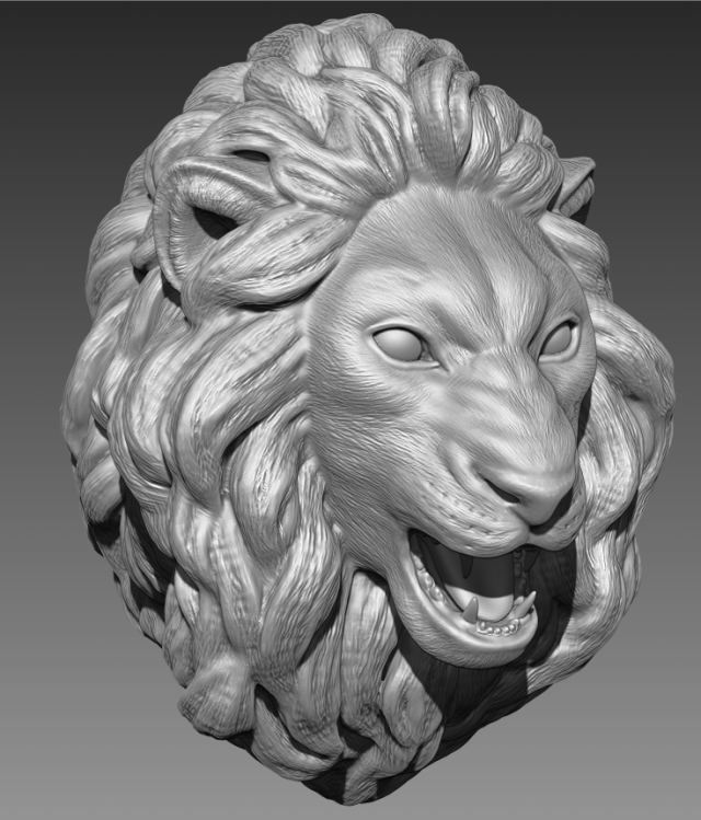 the head of a lion 3d print model Model Cetak 3D .c4d .max .obj .3ds .fbx .stl .blend 