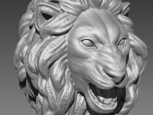 शेर के 3डी प्रिंट मॉडल का सिर 3D प्रिंट मॉडल