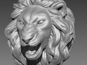 a cabe&ccedil;a de um modelo de impress&atilde;o 3D de le&atilde;o Modelo de Impressão 3D