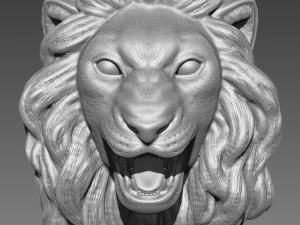 a cabe&ccedil;a de um modelo de impress&atilde;o 3D de le&atilde;o Modelo de Impressão 3D