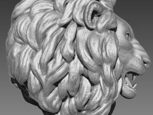 a cabe&ccedil;a de um modelo de impress&atilde;o 3D de le&atilde;o Modelo de Impressão 3D