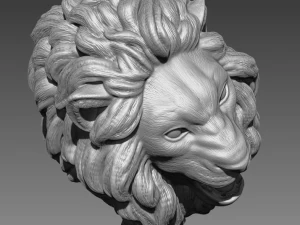 a cabe&ccedil;a de um modelo de impress&atilde;o 3D de le&atilde;o Modelo de Impressão 3D