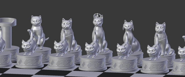 chess cats 3d print model 3D प्रिंट मॉडल .c4d .max .obj .3ds .fbx .stl .blend 