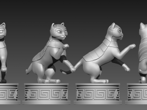 chess cats 3d print model 3D प्रिंट मॉडल