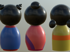 kokeshi japanese doll 3 Modello 3D
