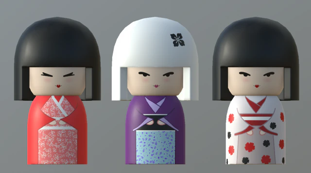 kokeshi japanese doll2 3D Model .c4d .max .obj .3ds .fbx .stl .blend 
