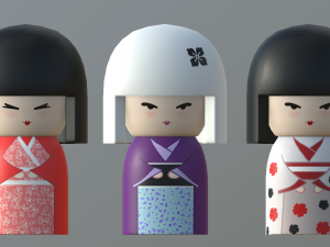kokeshi japanese doll2 Model 3D