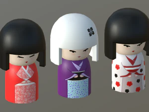 kokeshi japanese doll2 3D Model