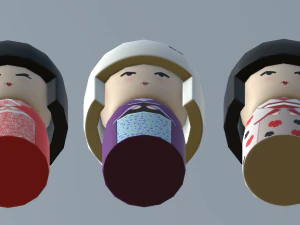 kokeshi japanese doll2 3D Model
