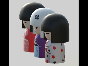 kokeshi japanese doll2 3D Model
