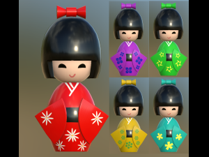 kokeshi japanese doll 3Dモデル