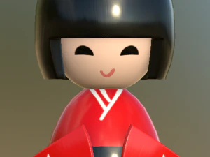 kokeshi japanese doll 3D Model