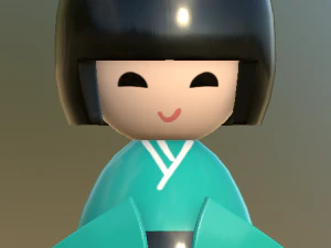 kokeshi japanese doll 3D Model