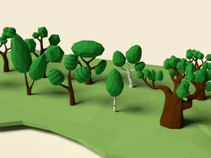 low poly tree pack 3D Model