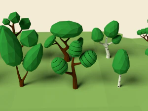 low poly tree pack 3D Model