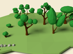 low poly tree pack Modelo 3D