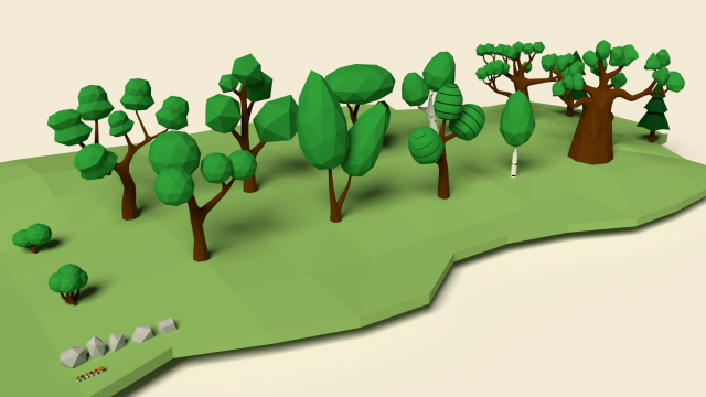 low poly tree pack Modelo 3D .c4d .max .obj .3ds .fbx .stl .blend 