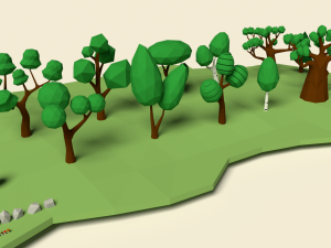 low poly tree pack 3D Model