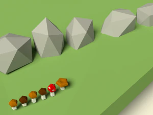 low poly tree pack 3D Model