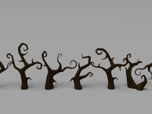 low poly spooky tree pack 3D-Modell