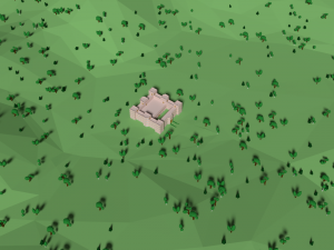low poly castle in the forest 3D 모델