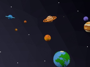 low poly solar system Model 3D