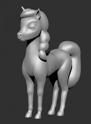 stylized pony 3d print model 3D Baskı Modeli .c4d .max .obj .3ds .fbx .stl .blend 