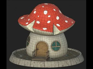 casa de cogumelo dos desenhos animados Modelo 3D