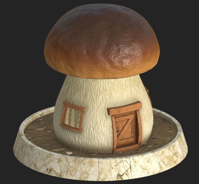cartoon mushroom house 3 3D मॉडल .c4d .max .obj .3ds .fbx .stl .blend 