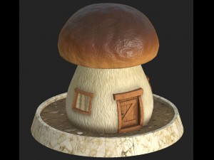 cartoon mushroom house 3 3D Model
