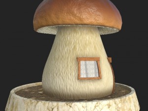 cartoon mushroom house 3 3D मॉडल