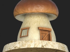 cartoon mushroom house 3 3D मॉडल
