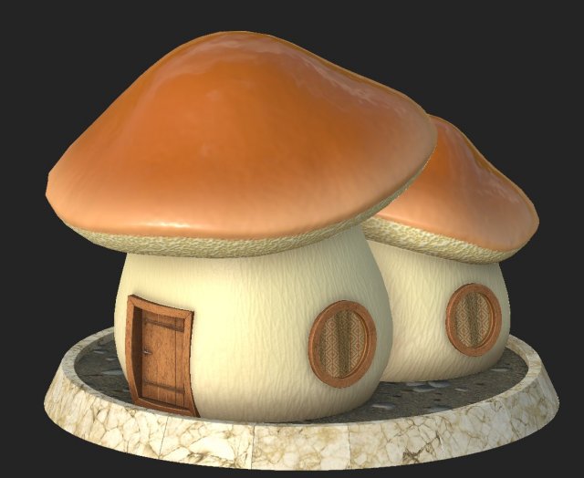 cartoon mushroom house 4 Modelo 3D .c4d .max .obj .3ds .fbx .stl .blend 