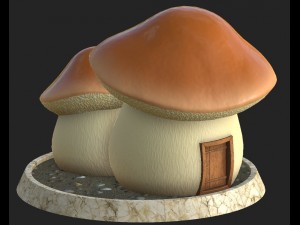 cartoon mushroom house 4 Modelo 3D