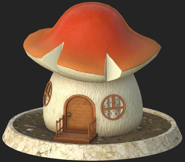 cartoon mushroom house 5 3D Model .c4d .max .obj .3ds .fbx .stl .blend 