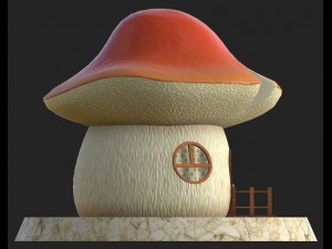 cartoon mushroom house 5 3D Model