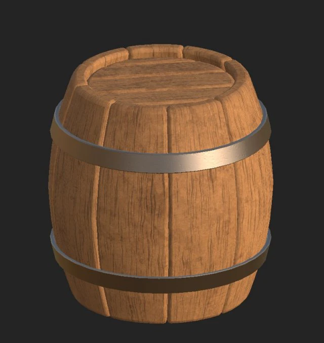 cartoon wooden barrel 2 3D Model .c4d .max .obj .3ds .fbx .stl .blend 