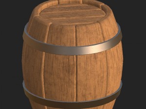 cartoon wooden barrel 2 3D-Modell