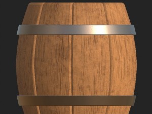 cartoon wooden barrel 2 Model 3D