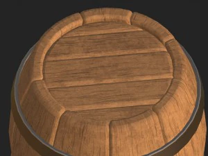 cartoon wooden barrel 2 3D Model