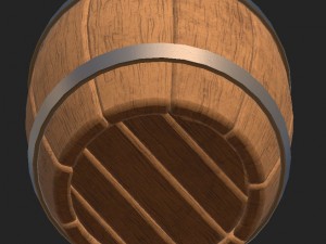 cartoon wooden barrel 2 Model 3D