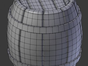 cartoon wooden barrel 2 Model 3D