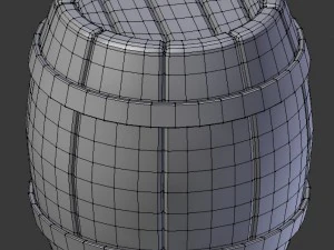 cartoon wooden barrel 2 3D Model