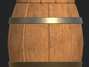 cartoon wooden barrel 1 3D Model