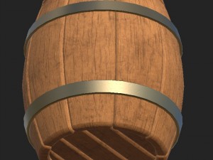 cartoon wooden barrel 1 3D मॉडल