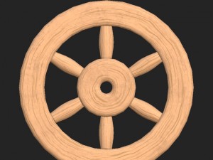 cartoon wooden wheel 1 3D Model