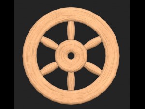 cartoon wooden wheel 1 3D Model